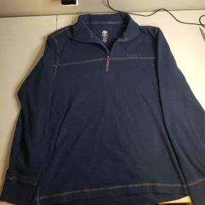 Timberland Men's Pullover Long Sleeve 1/4 Zip Blue Size Medium